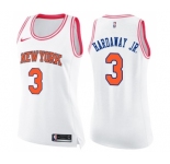 Women's Nike New York Knicks #3 Tim Hardaway Jr. Swingman White Pink Fashion NBA Jersey