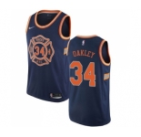 Women's Nike New York Knicks #34 Charles Oakley Swingman Navy Blue NBA Jersey - City Edition