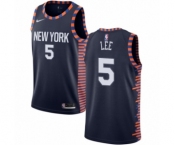 Women's Nike New York Knicks #5 Courtney Lee Swingman Navy Blue NBA Jersey - 2018-19 City Edition