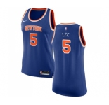 Women's Nike New York Knicks #5 Courtney Lee Swingman Royal Blue NBA Jersey - Icon Edition