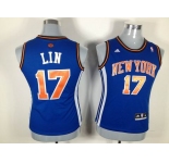 women nba jerseys new york knicks #17 jeremy lin blue