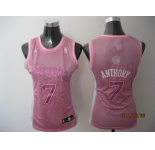 women nba new york knicks #7 anthony pink