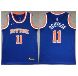 Youth New Yok Knicks #11 Jalen Brunson Blue Icon Edition Stitched Swingman Jersey