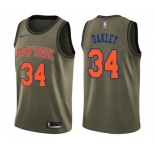 Youth Nike New York Knicks #34 Charles Oakley Swingman Green Salute to Service NBA Jersey