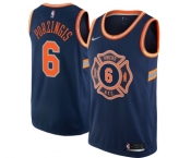 Youth Nike New York Knicks #6 Kristaps Porzingis Swingman Navy Blue NBA Jersey - City Edition