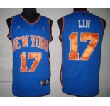 youth nba jerseys new york knicks #17 jeremy lin blue
