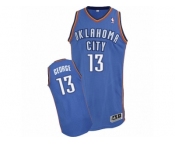 Men Adidas Oklahoma City Thunder #13 Paul George Authentic Royal Blue Road NBA Jersey