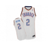 Men Adidas Oklahoma City Thunder #2 Raymond Felton Authentic White Home NBA Jersey