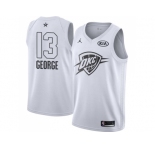 Men Nike Oklahoma City Thunder #13 Paul George White NBA Jordan Swingman 2018 All-Star Game Jersey