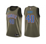 Men Nike Oklahoma City Thunder #40 Shawn Kemp Green Salute to Service NBA Swingman Jersey
