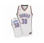 Men's Adidas Oklahoma City Thunder #30 Domantas Sabonis Swingman White Home NBA Jersey