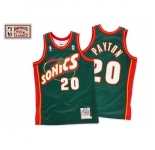 Men's Mitchell and Ness Oklahoma City Thunder #20 Gary Payton Authentic Green SuperSonics Throwback NBA Jersey