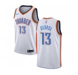 Men's Nike Oklahoma City Thunder #13 Paul George Authentic White Home NBA Jersey - Association Edition
