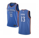 Men's Nike Oklahoma City Thunder #13 Paul George Swingman Royal Blue Road NBA Jersey - Icon Edition