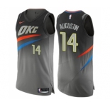Men's Nike Oklahoma City Thunder #14 D.J. Augustin Authentic Gray NBA Jersey - City Edition