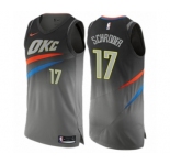 Men's Nike Oklahoma City Thunder #17 Dennis Schroder Authentic Gray NBA Jersey - City Edition