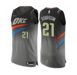 Men's Nike Oklahoma City Thunder #21 Andre Roberson Authentic Gray NBA Jersey - City Edition