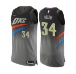 Men's Nike Oklahoma City Thunder #34 Ray Allen Authentic Gray NBA Jersey - City Edition