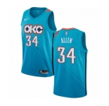 Men's Nike Oklahoma City Thunder #34 Ray Allen Swingman Turquoise NBA Jersey - City Edition