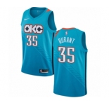 Men's Nike Oklahoma City Thunder #35 Kevin Durant Authentic Turquoise NBA Jersey - City Edition