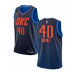 Men's Nike Oklahoma City Thunder #40 Shawn Kemp Swingman Navy Blue NBA Jersey Statement Edition