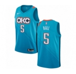 Men's Nike Oklahoma City Thunder #5 Devon Hall Authentic Turquoise NBA Jersey - City Edition