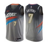 Men's Nike Oklahoma City Thunder #7 Carmelo Anthony Swingman Gray NBA Jersey - City Edition