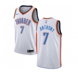 Men's Nike Oklahoma City Thunder #7 Carmelo Anthony Swingman White Home NBA Jersey - Association Edition