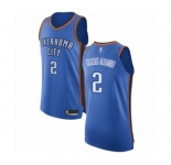 Men's Oklahoma City Thunder #2 Shai Gilgeous-Alexander Authentic Royal Blue Basketball Jersey - Icon Edition