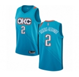 Men's Oklahoma City Thunder #2 Shai Gilgeous-Alexander Authentic Turquoise Basketball Jersey - City Edition