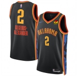 Men's Oklahoma City Thunder #2 Shai Gilgeous-Alexander Black 2024-25 City Edition Stitched Basketball Jersey