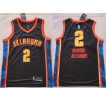 Men's Oklahoma City Thunder #2 Shai Gilgeous-Alexander Black 2024 City Edition Stitched Basketball Jersey