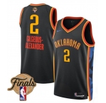 Men's Oklahoma City Thunder #2 Shai Gilgeous-Alexander Black 2025 Finals City Edition Stitched Basketball Jersey