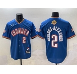 Men's Oklahoma City Thunder #2 Shai Gilgeous-Alexander Blue 2025 Finals Vapor Stitched Baseball Jersey