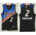 Men's Oklahoma City Thunder #2 Shai Gilgeous-Alexander NEW Blue Black 2021 City Edition NBA Swingman Jersey