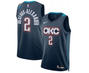 Men's Oklahoma City Thunder #2 Shai Gilgeous-Alexander Navy 2025-26 City Edition Swingman Stitched Basketball Jersey