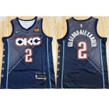 Men's Oklahoma City Thunder #2 Shai Gilgeous-Alexander Navy Stitched Basketball Jersey
