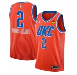 Men's Oklahoma City Thunder #2 Shai Gilgeous-Alexander Orange Statement Edition Stitched Basketball Jersey