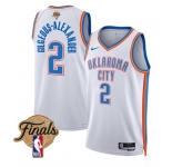 Men's Oklahoma City Thunder #2 Shai Gilgeous-Alexander White 2025 Finals Association Edition Stitched Basketball Jersey