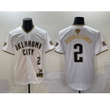 Men's Oklahoma City Thunder #2 Shai Gilgeous-Alexander White Gold 2025 Finals Vapor Stitched Baseball Jersey
