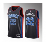 Men's Oklahoma City Thunder #22 Cason Wallace Black 2023 Draft City Edition Stitched Basketball Jersey