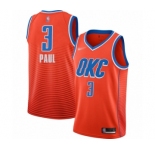Men's Oklahoma City Thunder #3 Chris Paul Authentic Orange Finished Basketball Jersey - Statement Edition