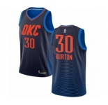 Men's Oklahoma City Thunder #30 Deonte Burton Authentic Navy Blue Basketball Jersey Statement Edition
