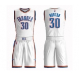 Men's Oklahoma City Thunder #30 Deonte Burton Authentic White Basketball Suit Jersey - Association Edition