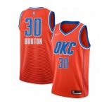 Men's Oklahoma City Thunder #30 Deonte Burton Swingman Orange Finished Basketball Jersey - Statement Edition