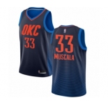 Men's Oklahoma City Thunder #33 Mike Muscala Authentic Navy Blue Basketball Jersey Statement Edition