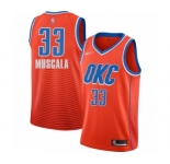 Men's Oklahoma City Thunder #33 Mike Muscala Authentic Orange Finished Basketball Jersey - Statement Edition