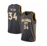 Men's Oklahoma City Thunder #34 Ray Allen Authentic Charcoal Basketball Jersey - 2019-20 City Edition