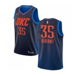 Men's Oklahoma City Thunder #35 Kevin Durant Swingman Navy Blue Basketball Jersey Statement Edition