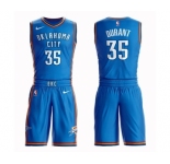 Men's Oklahoma City Thunder #35 Kevin Durant Swingman Royal Blue Basketball Suit Jersey - Icon Edition